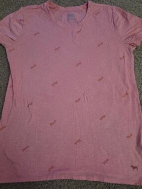 PINK Victoria's Secret Spellout Short Sleeved Tee